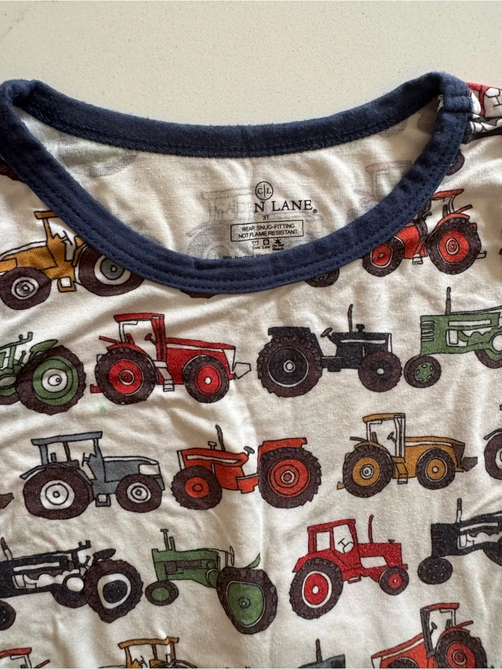 Caden Lane Tractor Print Pajama Set - 3T